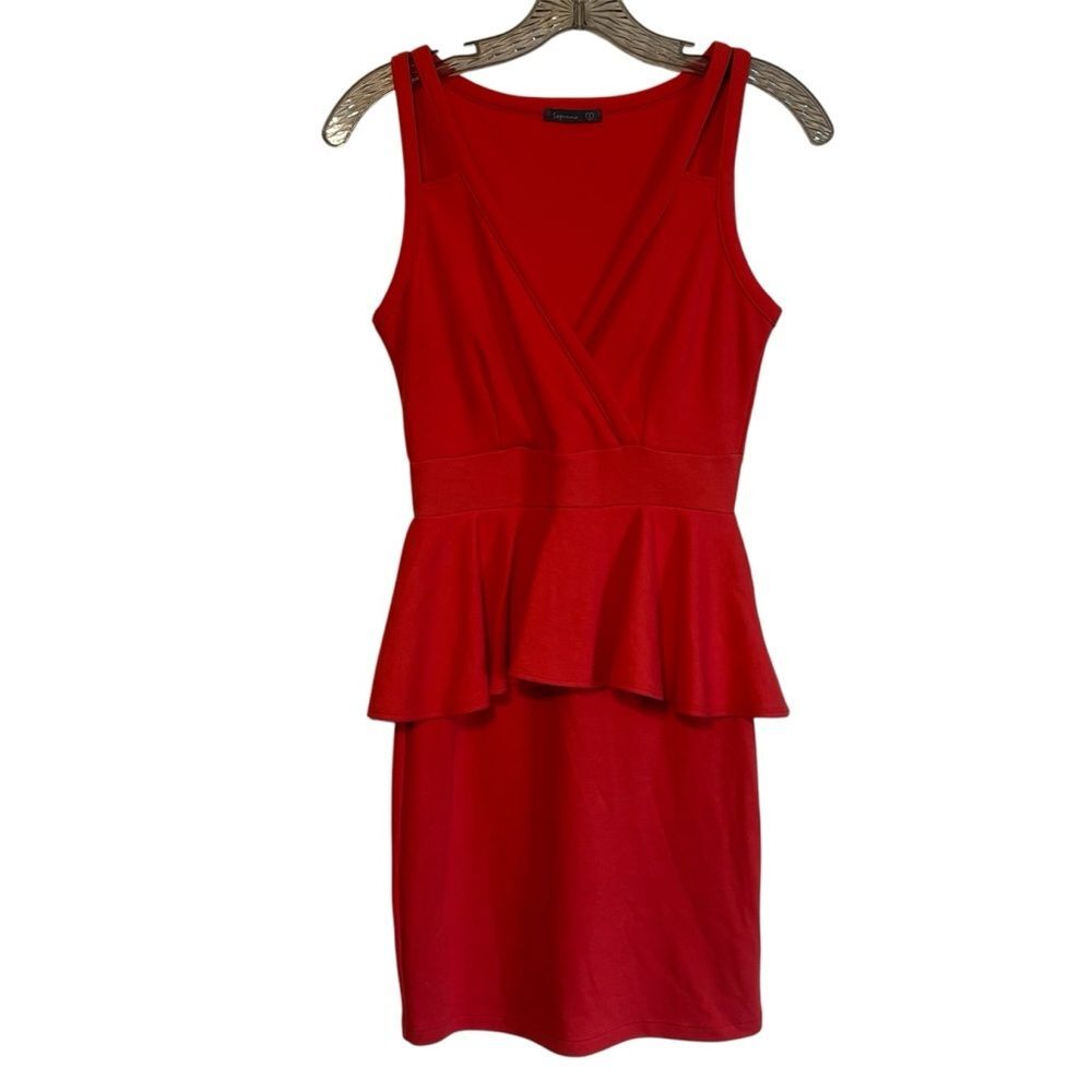 Soprano V Neck Sleeveless Peplum Dress